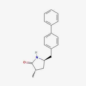 molecular formula C18H19NO B13140380 (3S,5R)-5-([1,1'-Biphenyl]-4-ylmethyl)-3-methylpyrrolidin-2-one 