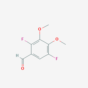 molecular formula C9H8F2O3 B13140419 2,5-Difluoro-3,4-dimethoxybenzaldehyde 