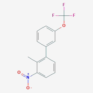 molecular formula C14H10F3NO3 B13140544 2-Methyl-3-nitro-3'-(trifluoromethoxy)-1,1'-biphenyl 