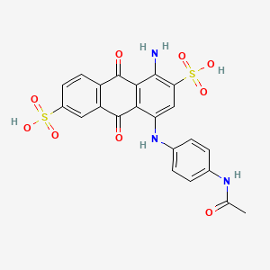 molecular formula C22H17N3O9S2 B13140570 4-(4-(Acetylamino)anilino)-1-amino-9,10-dihydro-9,10-dioxoanthracene-2,6-disulphonic acid CAS No. 97549-02-5