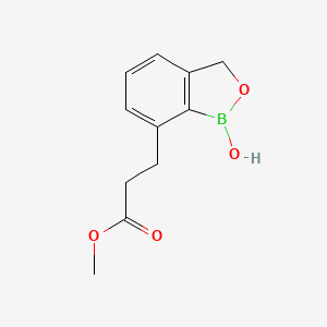molecular formula C11H13BO4 B13140582 Methyl 3-(1-hydroxy-1,3-dihydrobenzo[c][1,2]oxaborol-7-yl)propanoate 