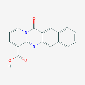 molecular formula C17H10N2O3 B1314060 12-oxo-12H-benzo[g]pyrido[2,1-b]quinazoline-4-carboxylic acid CAS No. 63127-04-8