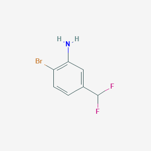 molecular formula C7H6BrF2N B13140630 2-Bromo-5-(difluoromethyl)aniline 
