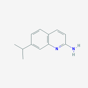 molecular formula C12H14N2 B13140699 7-Isopropylquinolin-2-amine 