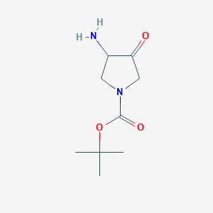 molecular formula C9H16N2O3 B13140722 tert-Butyl 3-amino-4-oxopyrrolidine-1-carboxylate 