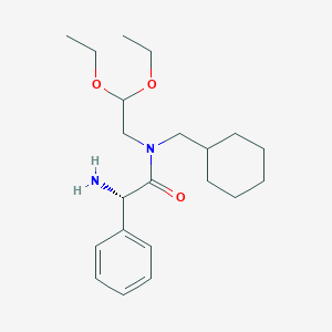 molecular formula C21H34N2O3 B13140762 (S)-2-Amino-N-(cyclohexylmethyl)-N-(2,2-diethoxyethyl)-2-phenylacetamide 