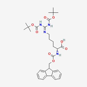 molecular formula C32H42N4O8 B13140770 (R)-2-((((9H-Fluoren-9-yl)methoxy)carbonyl)amino)-6-((2,2,10,10-tetramethyl-4,8-dioxo-3,9-dioxa-5,7-diazaundecan-6-ylidene)amino)hexanoic acid 