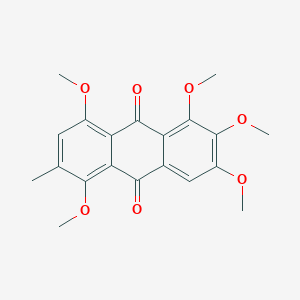 molecular formula C20H20O7 B13140778 1,2,3,5,8-Pentamethoxy-6-methylanthracene-9,10-dione CAS No. 94683-72-4