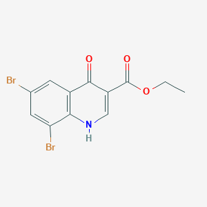 molecular formula C12H9Br2NO3 B13140794 Ethyl 6,8-dibromo-1,4-dihydro-4-oxoquinoline-3-carboxylate 