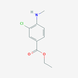 molecular formula C10H12ClNO2 B13140797 Ethyl 3-chloro-4-(methylamino)benzoate 
