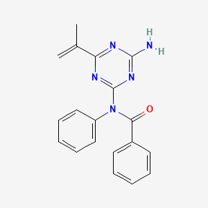 molecular formula C19H17N5O B13140882 N-(4-Amino-6-(prop-1-en-2-yl)-1,3,5-triazin-2-yl)-N-phenylbenzamide CAS No. 143773-84-6