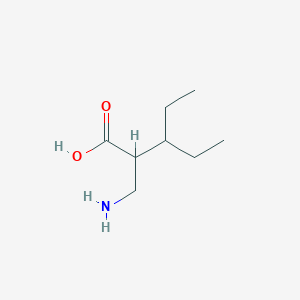 molecular formula C8H17NO2 B13140892 2-(Aminomethyl)-3-ethylpentanoic acid 