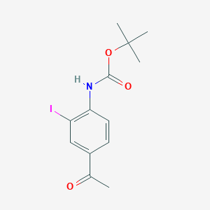 molecular formula C13H16INO3 B13140916 tert-Butyl (4-acetyl-2-iodophenyl)carbamate 