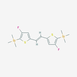 molecular formula C16H22F2S2Si2 B13140919 (E)-1,2-bis(4-fluoro-5-(trimethylstannyl)thiophen-2-yl)ethene 
