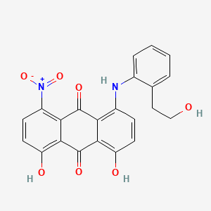 molecular formula C22H16N2O7 B13140922 9,10-Anthracenedione, 1,8-dihydroxy-4-(((2-hydroxyethyl)phenyl)amino)-5-nitro- CAS No. 82457-17-8
