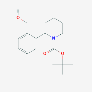molecular formula C17H25NO3 B13141026 tert-Butyl2-(2-(hydroxymethyl)phenyl)piperidine-1-carboxylate 