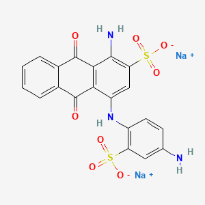 molecular formula C20H13N3Na2O8S2 B13141049 Disodium 1-amino-4-(4-amino-2-sulphonatoanilino)-9,10-dihydro-9,10-dioxoanthracene-2-sulphonate CAS No. 20349-48-8