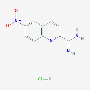 molecular formula C10H9ClN4O2 B13141081 6-Nitroquinoline-2-carboximidamide hydrochloride 
