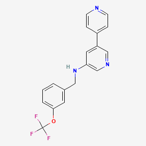 molecular formula C18H14F3N3O B13141084 N-{[3-(Trifluoromethoxy)phenyl]methyl}[3,4'-bipyridin]-5-amine CAS No. 821784-76-3