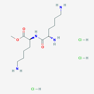 molecular formula C13H31Cl3N4O3 B13141137 (S)-Methyl6-amino-2-((S)-2,6-diaminohexanamido)hexanoatetrihydrochloride 