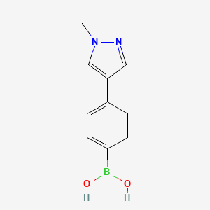 molecular formula C10H11BN2O2 B13141146 4-(1-Methyl-4-pyrazolyl)phenylboronic Acid 
