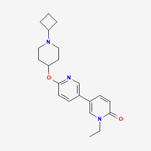 molecular formula C21H27N3O2 B13141180 [3,3'-Bipyridin]-6(1H)-one, 6'-[(1-cyclobutyl-4-piperidinyl)oxy]-1-ethyl- CAS No. 832735-39-4