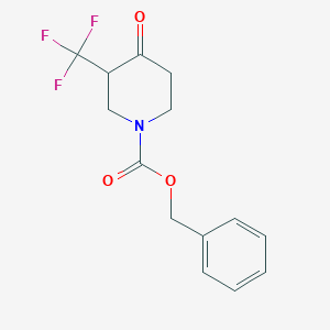 molecular formula C14H14F3NO3 B13141185 Benzyl4-oxo-3-(trifluoromethyl)piperidine-1-carboxylate 