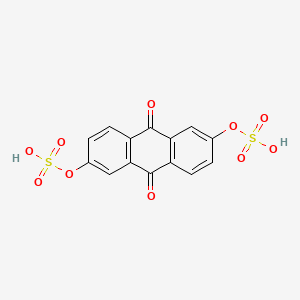 molecular formula C14H8O10S2 B13141204 9,10-Dioxo-9,10-dihydroanthracene-2,6-diyl bis(hydrogen sulfate) CAS No. 671778-15-7