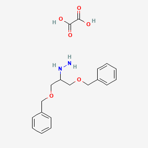 molecular formula C19H24N2O6 B13141249 1,3-bis(phenylmethoxy)propan-2-ylhydrazine;oxalic acid 