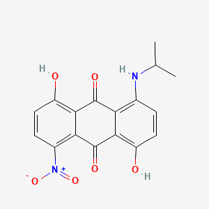 molecular formula C17H14N2O6 B13141260 1,5-Dihydroxy-4-((1-methylethyl)amino)-8-nitroanthraquinone CAS No. 68808-55-9