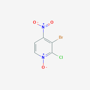 molecular formula C5H2BrClN2O3 B13141267 3-Bromo-2-chloro-4-nitropyridine1-oxide 