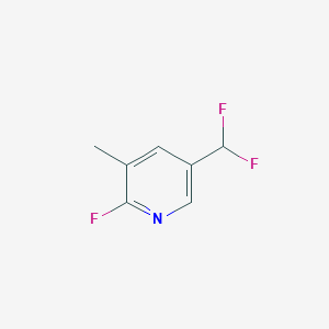 molecular formula C7H6F3N B13141282 5-(Difluoromethyl)-2-fluoro-3-methylpyridine 