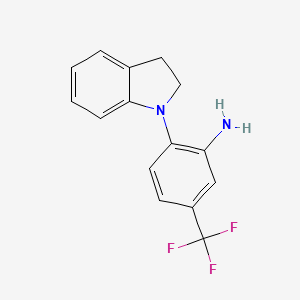molecular formula C15H13F3N2 B1314129 2-(2,3-二氢-1H-吲哚-1-基)-5-(三氟甲基)-苯胺 CAS No. 73551-84-5