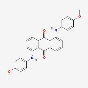 molecular formula C28H22N2O4 B13141296 1,5-Bis(4-methoxyanilino)anthracene-9,10-dione CAS No. 2944-16-3