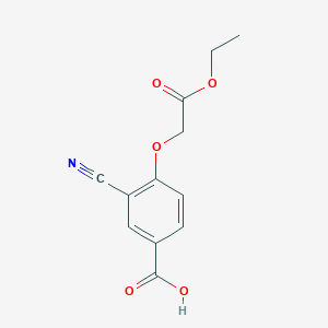 molecular formula C12H11NO5 B13141336 3-Cyano-4-(2-ethoxy-2-oxoethoxy)benzoic acid 