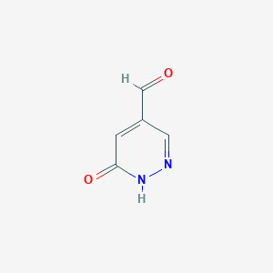 molecular formula C5H4N2O2 B13141346 6-Oxo-1,6-dihydropyridazine-4-carbaldehyde 