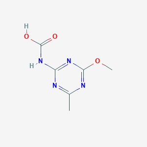 molecular formula C6H8N4O3 B13141358 (4-Methoxy-6-methyl-1,3,5-triazin-2-yl)carbamic acid 