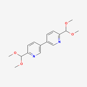 molecular formula C16H20N2O4 B13141387 6,6'-Bis(dimethoxymethyl)-3,3'-bipyridine 