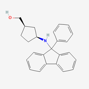 molecular formula C25H25NO B13141413 [(1R,3S)-3-[(9-phenylfluoren-9-yl)amino]cyclopentyl]methanol 