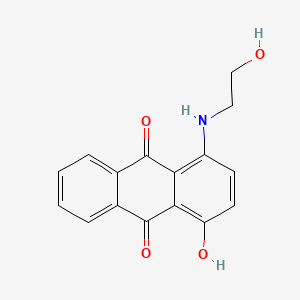 molecular formula C16H13NO4 B13141414 1-Hydroxy-4-[(2-hydroxyethyl)amino]anthraquinone CAS No. 38933-95-8