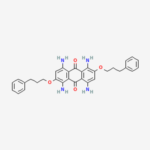 molecular formula C32H32N4O4 B13141422 1,4,5,8-Tetraamino-2,6-bis(3-phenylpropoxy)anthracene-9,10-dione CAS No. 88605-72-5