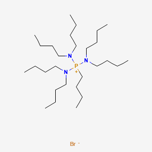molecular formula C28H63BrN3P B13141436 Butyltris(dibutylamino)phosphonium bromide CAS No. 73790-36-0