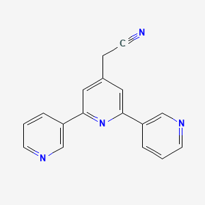 molecular formula C17H12N4 B13141444 2-(2,6-Dipyridin-3-ylpyridin-4-yl)acetonitrile 