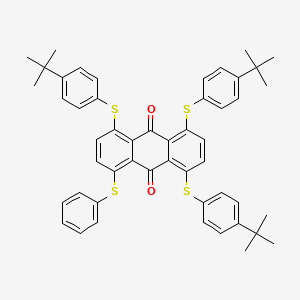 molecular formula C50H48O2S4 B13141468 1,4,5-Tris((4-(1,1-dimethylethyl)phenyl)thio)-8-(phenylthio)anthraquinone CAS No. 84434-37-7