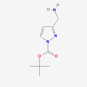molecular formula C9H15N3O2 B13141511 tert-butyl 3-(aminomethyl)-1H-pyrazole-1-carboxylate 