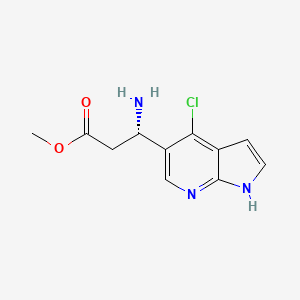 molecular formula C11H12ClN3O2 B13141543 (S)-Methyl3-amino-3-(4-chloro-1H-pyrrolo[2,3-b]pyridin-5-yl)propanoate 