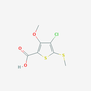 molecular formula C7H7ClO3S2 B13141565 4-Chloro-3-methoxy-5-(methylthio)thiophene-2-carboxylic acid 