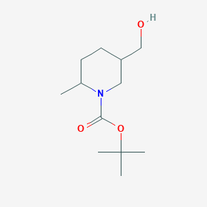 molecular formula C12H23NO3 B13141569 Tert-butyl 5-(hydroxymethyl)-2-methylpiperidine-1-carboxylate CAS No. 278789-38-1