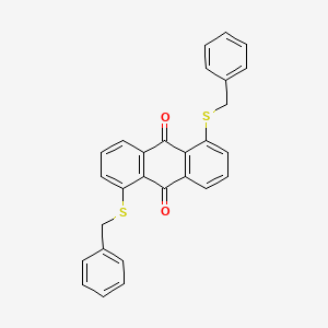 molecular formula C28H20O2S2 B13141595 9,10-Anthracenedione, 1,5-bis[(phenylmethyl)thio]- CAS No. 506443-27-2