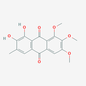 molecular formula C18H16O7 B13141618 1,2-Dihydroxy-6,7,8-trimethoxy-3-methylanthracene-9,10-dione CAS No. 90985-58-3